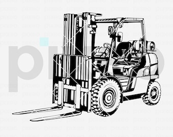 Forklift SVG: Industrial Truck Clipart, Construction Vector (Digital Download)