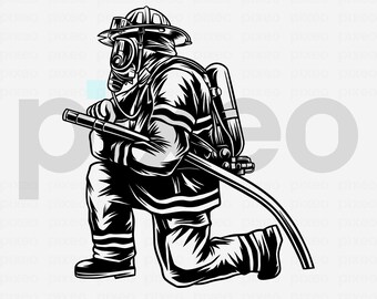 American Firefighter SVG: US Fireman Clipart (Digital Files)