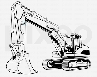 Excavator sketch icon. | Stock vector | Colourbox