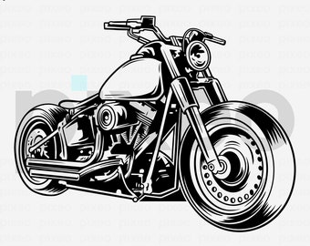 Chopper Motorcycle SVG: Biker Clipart, Cricut Cut File (Digital Download)
