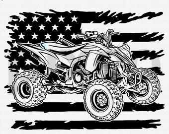 US Flag ATV SVG: 4 Wheeler Clipart, Off-Road Cut File (Digital Download)