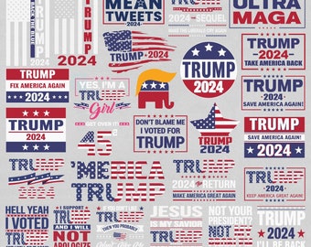 Trump 2024 SVG Bundle: USA Flag, Mean Tweets (Digital Cut File)
