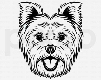Yorkshire Terrier Face SVG: Yorkie Clipart, Cricut Cut File