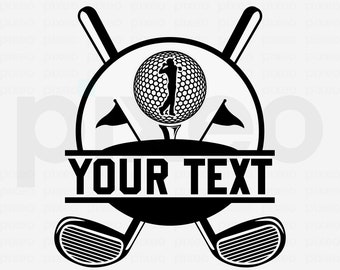 Golf Name Frame SVG: Ball, Clubs, Monogram Cut File (Digital Download)