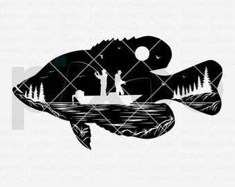 Crappie Fishing SVG: Vector Cut File for Cricut