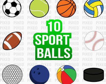 Paquete SVG de pelotas deportivas: voleibol, fútbol y béisbol (descarga digital)