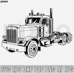 Semi Truck Svg, Truck Svg, Big Truck Clipart, Truck Svg, Truck Cricut, Truck Cutfile, Truck Driver Vector, Us Big Truck Svg, Trucking Svg