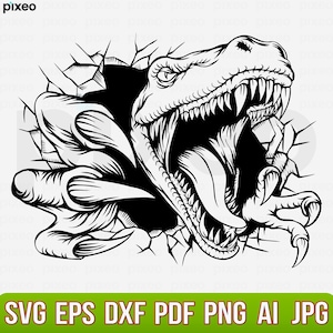 Raptor Scratch SVG: Dinosaur Clipart, Cricut Cut File (Digital Download)