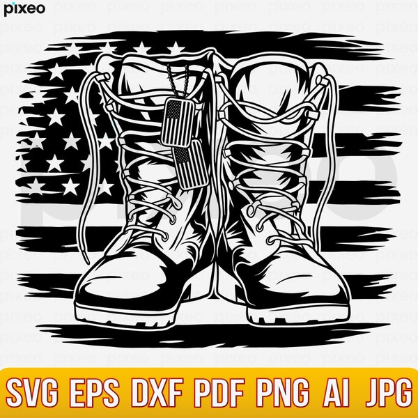 US Combat Boots Svg, Army Boots Svg, Soldier Boots Svg, Military Svg, Army Svg, Veteran Svg, Combat Boots Clipart, Navy Svg, Patriotic Svg