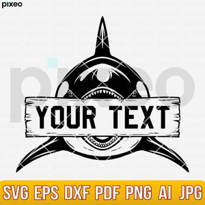 May include: Black and white illustration of an orca with its mouth open, holding a wooden sign that says "YOUR TEXT".