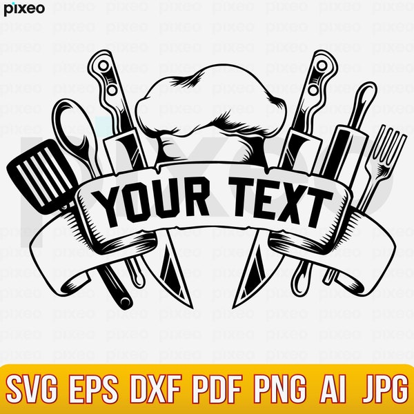 Chef Logo Svg, Chef Tools Svg, Chef Svg, Restaurant Logo Svg, Cook Svg, Chef Shirt svg, Chef Clipart, Cooking Svg, Cooking Tools Svg Png Pdf