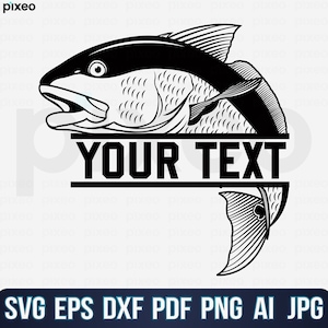 Red Drum Fishing Name Svg, Fishing Svg, Red Drum Fish Svg, Red Drum Clipart, Red Drum Vector, Red Drum Cricut,Red Drum Cut file Red Fish Svg