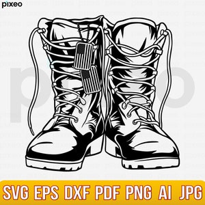 Combat Boots Svg, Army Boots Svg, Soldier Boots Svg, Military Svg, Army Svg, Veteran Svg, Combat Boots Clipart, Navy Svg, Patriotic Svg Png