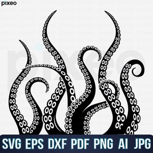 Octopus Tentacles Svg, Octopus Svg, Tentacle Svg, Tentacles Clipart, Kraken Svg, Tentacles Vector, Tentacles Cutfile, Tentacles Cricut PNG