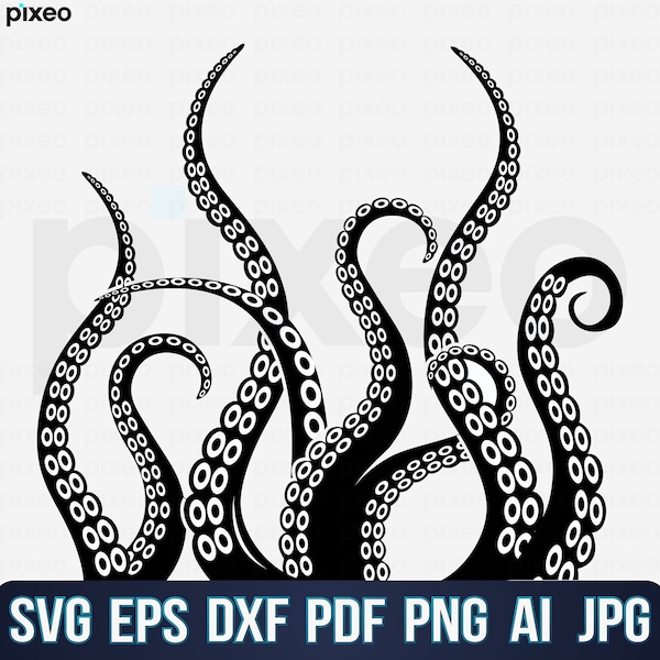 Octopus Tentacles Svg, Octopus Svg, Tentacle Svg, Tentacles Clipart, Kraken Svg, Tentacles Vector, Tentacles Cutfile, Tentacles Cricut PNG