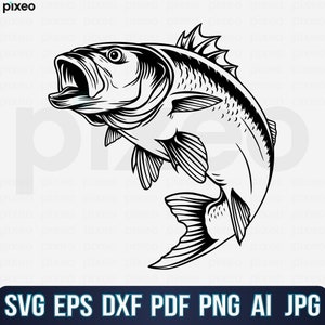 Sea Bass Fishing Svg, Fishing Svg, Sea Bass Fish Svg, Sea Bass Clipart, Sea Bass Vector, Sea Bass Cricut, Sea Bass Cut file, Bass Fish Svg
