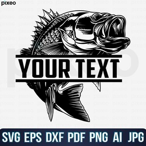 Bass Fishing Monogram Svg, Fishing Svg, Bass Name Fish Svg, Bass Clipart, Bass Vector, Bass Cricut, Bass Cut file, Fish Svg, Fish Hook Svg