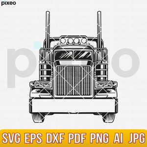 Semi Truck Svg, Truck Svg, Big Truck Clipart, Truck Svg, Truck Cricut, Truck Cutfile, Truck Driver Vector, Us Big Truck Svg, Trucking Svg