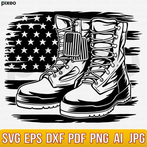 US Combat Boots Svg, Army Boots Svg, Soldier Boots Svg, Military Svg, Army Svg, Veteran Svg, Combat Boots Clipart, Navy Svg, Patriotic Svg