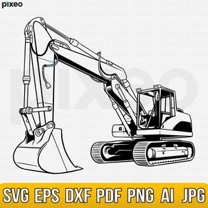 Excavator Svg, Excavator Clipart, Excavator Cricut, Excavator Cutfile, Construction Svg, Heavy Equipment Svg, Excavator Printable Shirt Svg