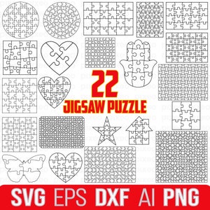Jigsaw Puzzle Templates Svg, Puzzle Svg, Heart Jigsaw Puzzle Svg, Puzzle Vector, Puzzle Clipart, Puzzles Laser Cut, Jigsaw Puzzles Cricut