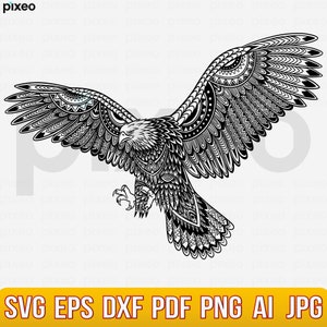 Eagle Svg, Eagle Mandala Svg, Eagle Clipart, Mandala Svg, Eagle Vector, Eagle Cut file Eagle Shirt, Eagle Face Svg, Eagle Zentangle Svg Png