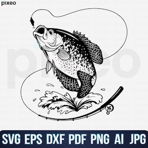 Crappie Fishing Svg, Fishing Svg, Crappie Fish Svg, Crappie Clipart, Crappie  Vector, Crappie Cricut, Crappie Cut File, Fish Svg, Fish Svg 