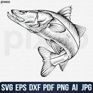 Snook Fishing Svg, Fishing Svg, Snook Fish Svg, Snook Clipart, Snook Vector, Snook Cricut, Snook Cut file, Fish Svg, Fish Hook Svg, Fishing