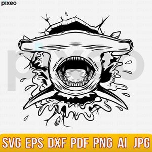 Hammer Shark In The Ocean Svg, Shark Svg, Shark Name Svg, Shark Clipart, Jaws Svg, Hammer  Shark Svg, Shark Shirt, Shark Cricut, Shark Face