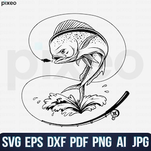 Mahi mahi Fishing Svg, Fishing Svg, Mahi mahi Fish Svg, Mahi mahi Clipart, Mahi mahi Vector, Mahi mahi Cricut,Mahi mahi Cut file,dolphinfish
