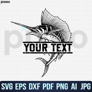 Sailfish Fishing SVG: Vector Clipart, Cricut Cut File