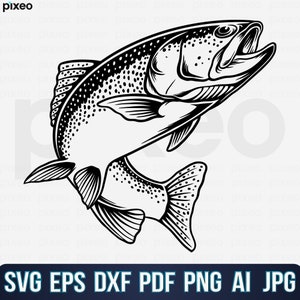 Trout Fishing Svg, Trout Fish Svg, Trout Svg, Trout Fish Clipart, Trout Fish Cricut,  Fishing Svg, Trout Fish Vector, Trout Fishing Cut File