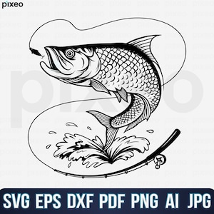 Tarpon Nom de pêche svg, Pêche svg, Tarpon Fish Svg, Tarpon Clipart, Tarpon Vector, Tarpon Cricut, Tarpon Cut file, Tarpon Shirt svg png