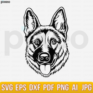 German Shepherd Svg, German Shepherd Clipart, K-9 Police Dog Svg, Dog Lover Svg, German Shepherd Cricut, German Shepherd Shirt Vector Png