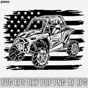 US Flag ATV SVG: Offroad Vehicle Clipart, Cricut Cut File (Digital Download)