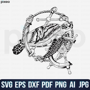 Sea Turtle SVG: Ocean Clipart, Cricut Cut File (Digital Download)