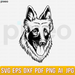 German Shepherd Svg, German Shepherd Clipart, K-9 Police Dog Svg, Dog Lover Svg, German Shepherd Cricut, German Shepherd Shirt Vector Png