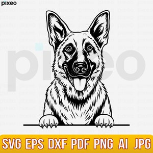 German Shepherd Svg, German Shepherd Clipart, K-9 Police Dog Svg, Dog Lover Svg, German Shepherd Cricut, German Shepherd Shirt Vector Png