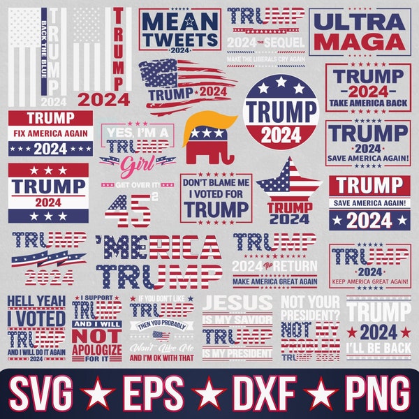 Trump 2024 Svg, Trump Svg, Donald Trump Svg, Trump Flag Svg, Trump 2024 Clipart, USA Flag Svg, Mean Tweets Svg, Trump Cricut, Trump Cutfile