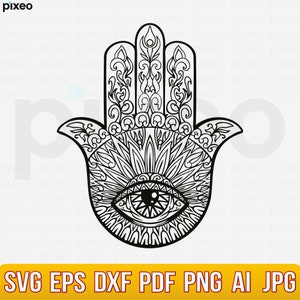 Hamsa Svg Hamsa Hand Svg Hamsa Clipart Hamsa Shirt Mandala - Etsy