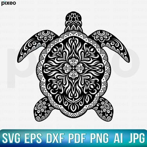 Turtle Mandala Svg, Turtle Svg, Mandala Svg, Sea Turtle Svg, Turtle Zentangle Svg, Turtle Clipart, Turtle Cricut, Turtle Cutfile, Ocean Svg