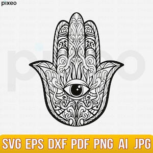 Hamsa Svg, Hamsa Hand Svg, Hamsa Clipart, Hamsa Shirt, Mandala Svg ...