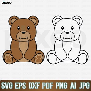 Teddy Bear Svg, Stitched Teddy Bear Svg, Baby Bear Svg, Teddy Bear Shirt. Teddy Bear Clipart, Cricut Cut files, Bear Svg, Bear Clipart Png
