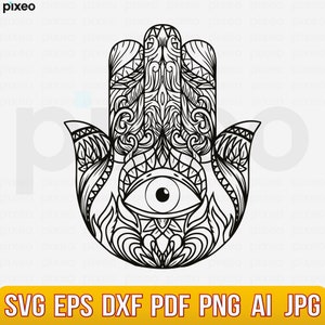 Hamsa Svg Hamsa Hand Svg Hamsa Clipart Hamsa Shirt Mandala - Etsy