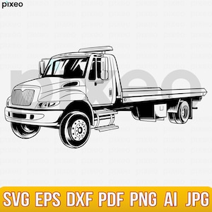 Tow Truck Svg, Truck Svg, Big Truck Clipart, Truck Svg, Truck Cricut, Truck Cutfile, Truck Driver Vector, Us Big Truck Svg, Trucking Svg
