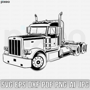 Semi Truck Svg, Truck Svg, Big Truck Clipart, Truck Svg, Truck Cricut, Truck Cutfile, Truck Driver Vector, Us Big Truck Svg, Trucking Svg
