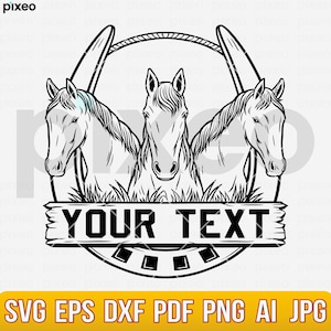 Horse Monogram SVG: Rustic Floral Horse Head Clipart (Digital Download)