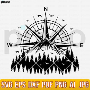 Compass Svg, Nautical Compass Svg, Compass Clipart, Compass Vector ...