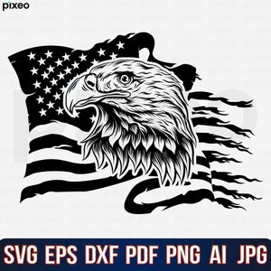 Eagle With American Flag Svg, American Flag Svg, Eagle Svg, Eagle Through Flag Svg, Eagle Shirt, USA Patriotic Svg, 4th of July Svg Png Eps