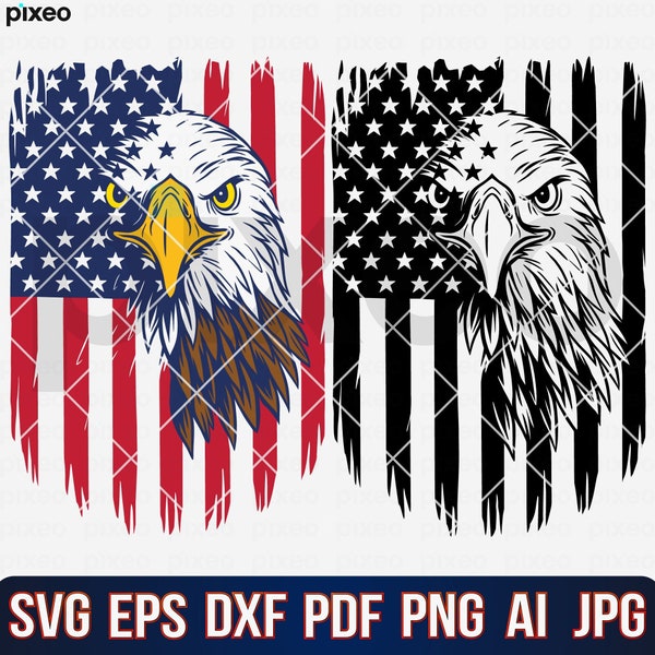 Eagle With American Flag Svg, American Flag Svg, Eagle Svg, Eagle Through Flag Svg, Eagle Shirt, USA Patriotic Svg, 4th of July Svg Png Eps